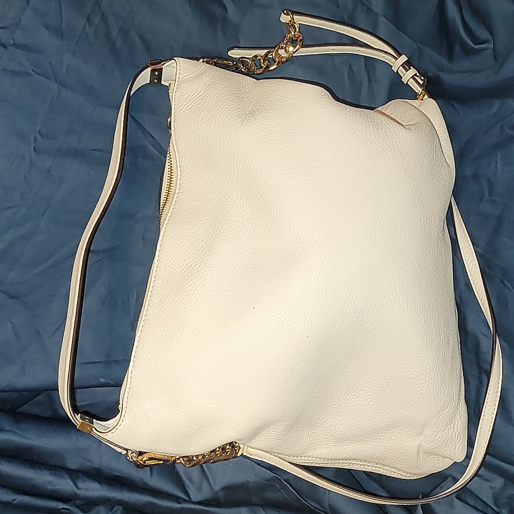 Authentic w/coa Michael Kors white leather Bedford satchel purse bag - Picture 5 of 12